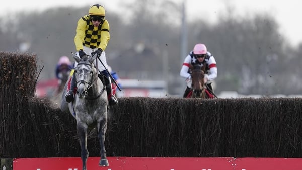SUNBURY, ENGLAND - DECEMBER 26: Paul Townend riding Kitzbuhel (yellow) clear the last to win The Ladbrokes Kauto Star Novices' Chase at Kempton Park Racecourse on December 26, 2025 in Sunbury, England. (Photo by Alan Crowhurst/Getty Images)