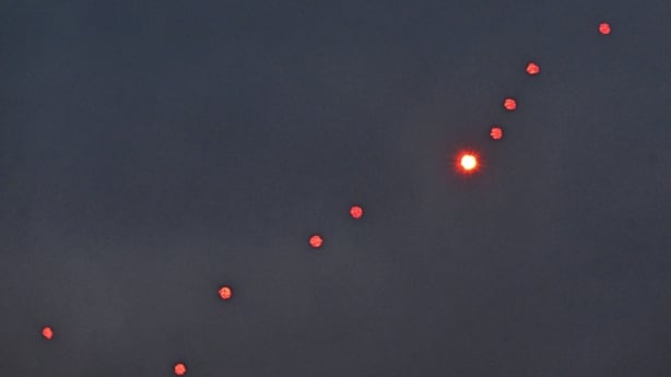 Ukrainian air defence firing at Russian drones 