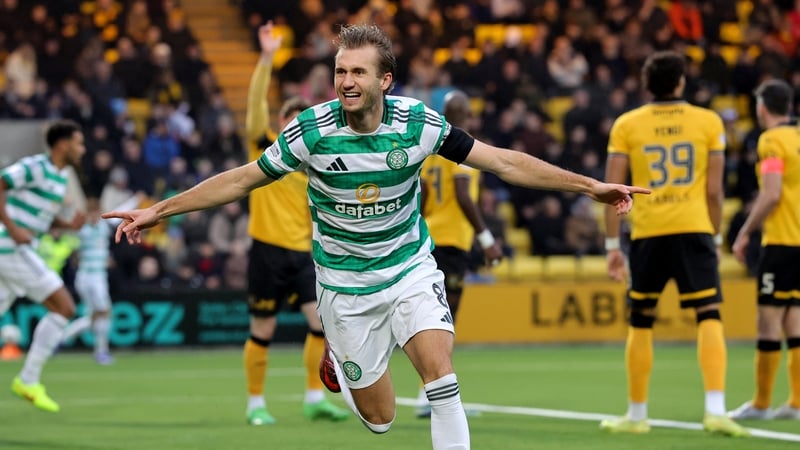 Celtic's Benjamin Nygren celebrates