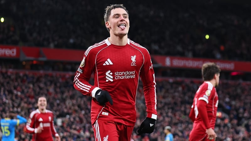 Florian Wirtz scored his first goal for Liverpool as they overcame Wolves