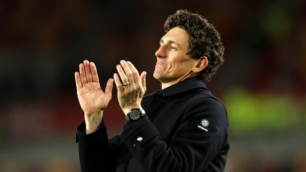 BRENTFORD, ENGLAND - DECEMBER 27: Keith Andrews, Manager of Brentford, applauds the fans following the team's victory during the Premier League match between Brentford and Bournemouth at the Gtech Community Stadium on December 27, 2025 in Brentford, England. (Photo by Eddie Keogh/Getty Images)
