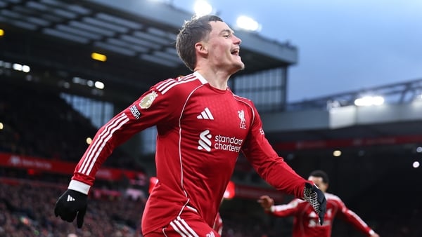 LIVERPOOL, ENGLAND - DECEMBER 27: Florian Wirtz of Liverpool celebrates after scoring a goal to make it 2-0 during the Premier League match between Liverpool and Wolverhampton Wanderers at Anfield on December 27, 2025 in Liverpool, England. (Photo by Robb