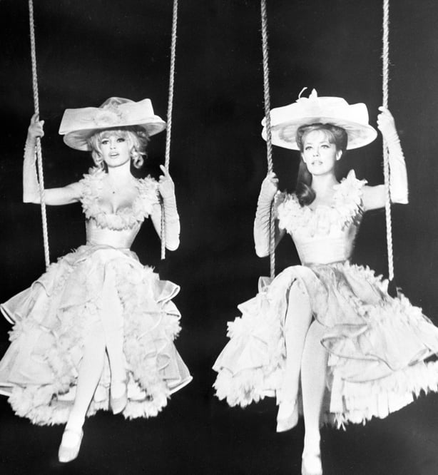 Brigitte Bardot (left) and Jeanne Moreau, who star in the new film Viva Maria, due to open in London in the spring.