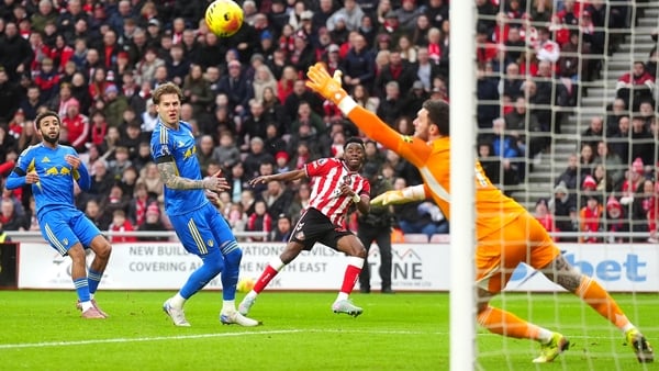 Sunderland's Simon Adingra scores