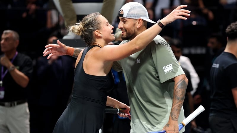 Belarus’ Aryna Sabalenka and Australia’s Nick Kyrgios