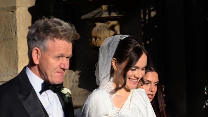 Proud father Gordon Ramsay with his daughter Holly Ramsay on her wedding day