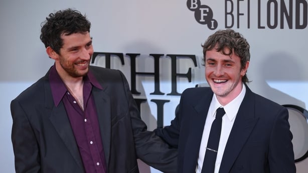 (L-R) Josh O'Connor and Paul Mescal attend the premiere of The History of Sound during the 69th BFI London Film Festival at the Royal Festival Hall in London on 18 October, 2025