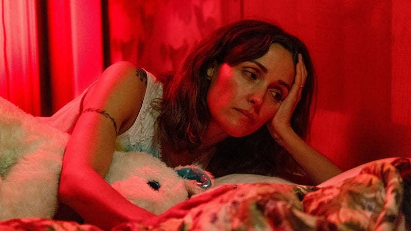 A pensive Linda (Rose Byrne) in If I Had Legs I'd Kick You
