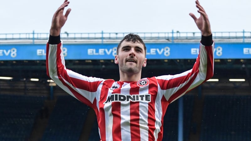 Tom Cannon of Sheffield United celebrates