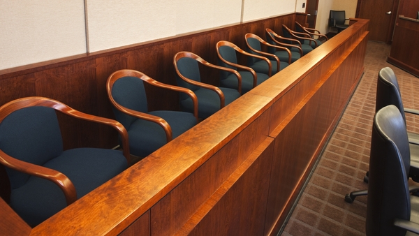 A juror's row in a court room