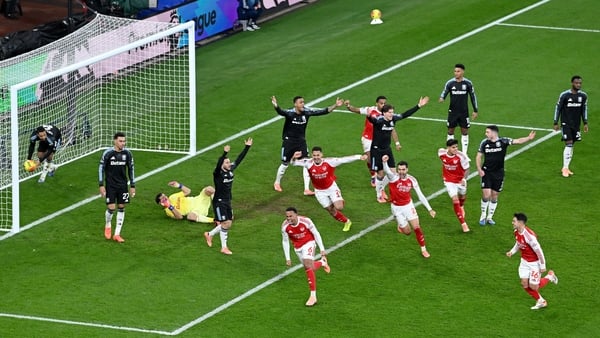Gabriel of Arsenal celebrates scoring his team's first goal during the Premier League match between Arsenal and Aston Villa at Emirates Stadium on December 30, 2025 in London, England. (Photo by Alex Burstow/Arsenal FC via Getty Images)
