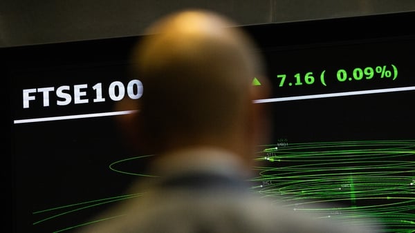 Stock price information displayed on a board at the London Stock Exchange Group