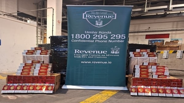 A picture of seized illicit tobacco at Dublin Port