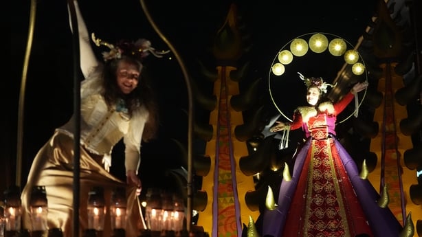 Performers take part in New Year's Eve celebrations in Dublin
