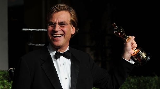 Aaron Sorkin arrives at the Vanity Fair Oscar party at Sunset Tower on 27 February, 2011 in West Hollywood