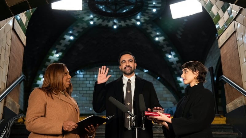 Zohran Mamdani too his oath of office in the historic City Hall subway station