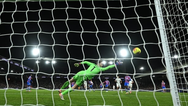 Tom Cairney's shot flies past Crystal Palace goalkeeper Dean Henderson