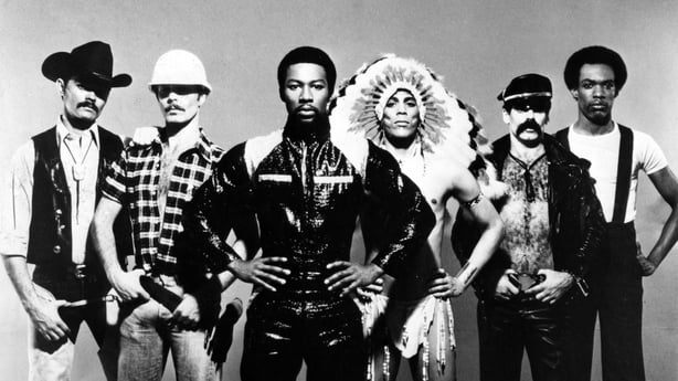 Photo of VILLAGE PEOPLE; Posed studio full length group portrait of the Village People