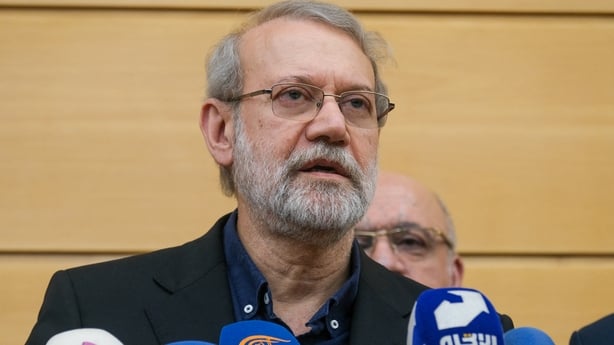 Top Iranian official Ali Larijani is pictured in Beirut, Lebanon