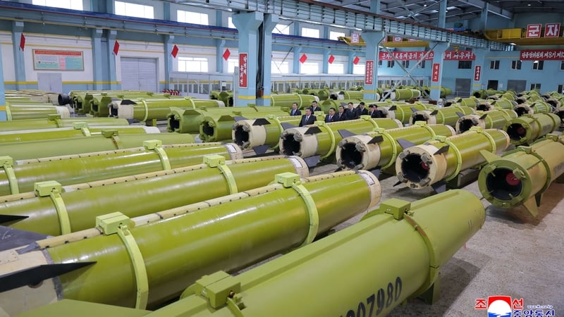 North Korean leader Kim Jong Un visited major munitions industry enterprises in North Korea (credit: AFP photo/KCNA via KNS)