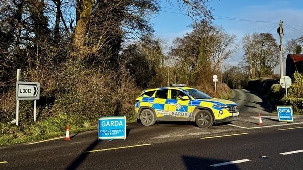 A garda car at a road intersection