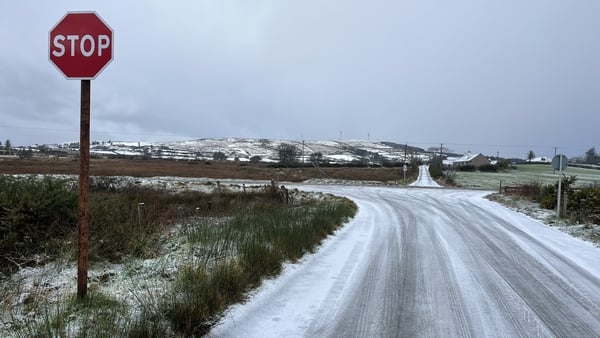 Road covered in light snow