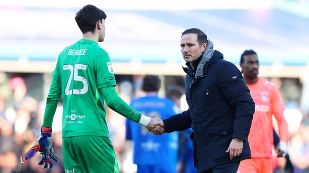Frank Lampard, Manager of Coventry City, shakes hands with James Beadle of Birmingham City during the Sky Bet Championship match between Birmingham City and Coventry City at St Andrew's at Knighthead Park on January 04, 2026 in Birmingham, England. 