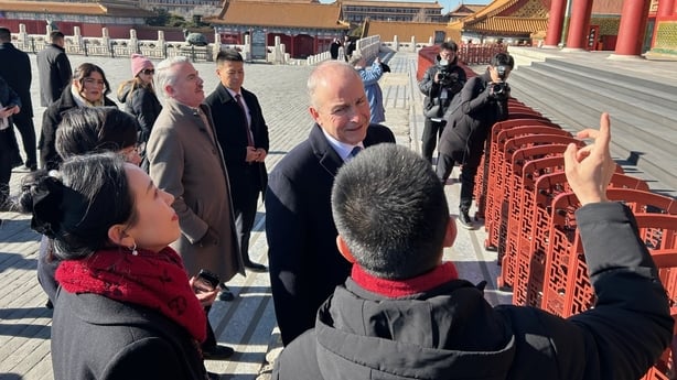 Taoiseach Micheál Martin touring the Forbidden City in China 