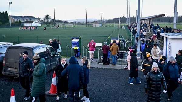4 January 2026; Rory Keyes of Westmeath, 7, makes his way to a training session on the astro turf pitch, as spectators leave after the cancellation of the Dioralyte Walsh Cup First Round match between Westmeath and Kilkenny at St Loman's GAA club in Westm