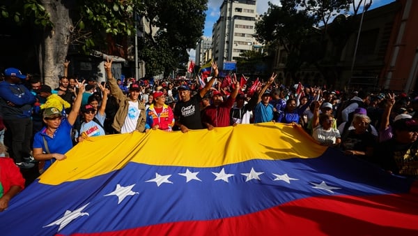 A march in support of Venezuelan President Nicolas Maduro takes place in Caracas