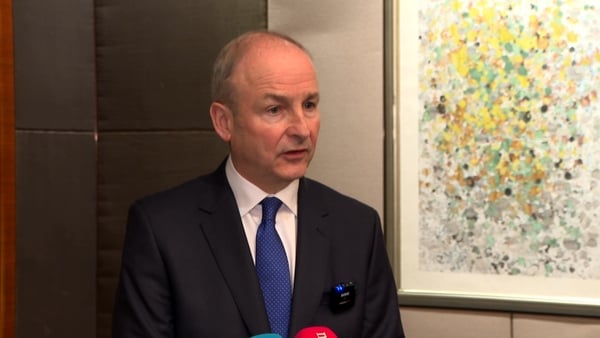 Micheal Martin speaking to RTE News in China