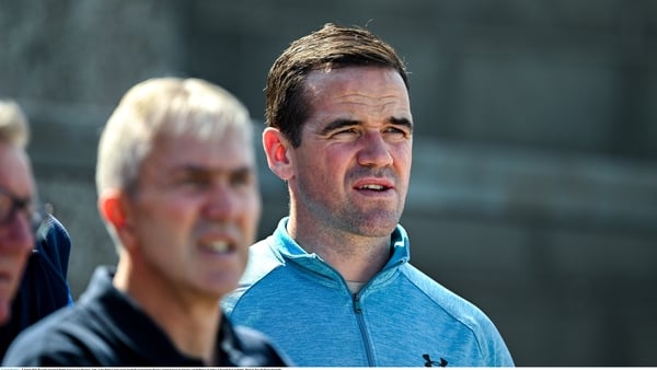 Recently appointed Dublin manager Ger Brennan, right, at the Dubin County Senior Football Championship Round 1 match between St Vincent's and Ballinteer St John's at Parnell Park in Dublin. Photo by Ray McManus/Sportsfile