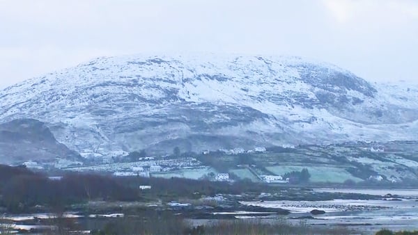 Snow on the mountains in Donegal