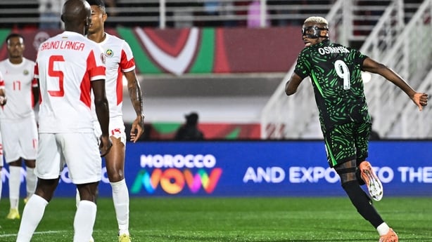 Nigeria's Victor Osimhen after scoring his second goal against Mozambique at Africa Cup of Nations
