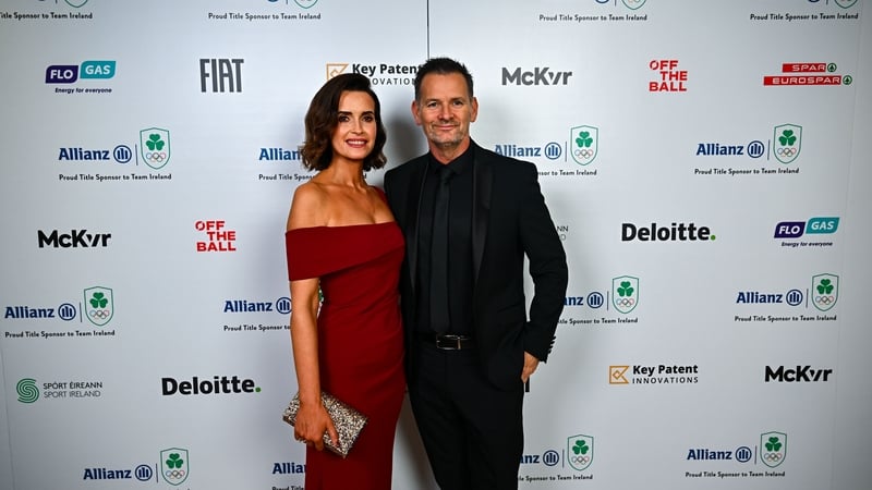 Lisa O'Flaherty, left, and Niall O'Carroll during the Team Ireland Olympic Sport Awards 2025
