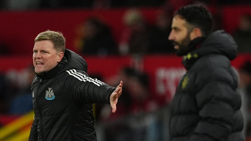 Eddie Howe (l) has distanced himself from links to taking over from Ruben Amorim