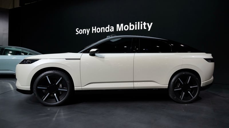 The Sony Honda Mobility Afeela prototype electric vehicle at CES in Las Vegas this week