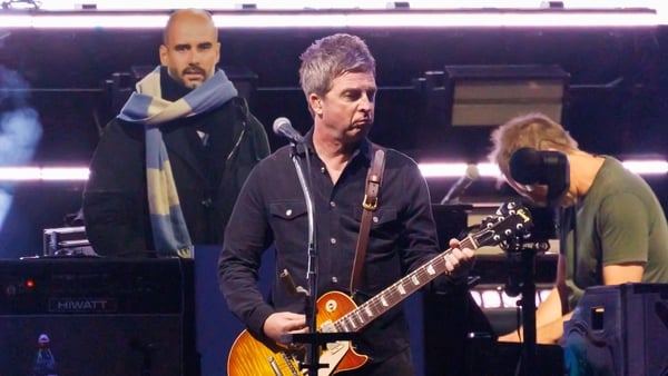 Noel Gallagher of Oasis performs on stage at the Oasis Live '25 World Tour held at the Rose Bowl in Pasadena, California, on 7 September, 2025