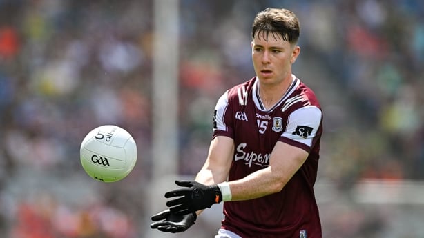 29 June 2025; Matthew Thompson of Galway during the GAA Football All-Ireland Senior Championship quarter-final match between Meath and Galway at Croke Park in Dublin. Photo by Ray McManus/Sportsfile