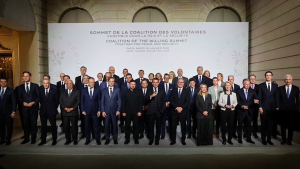 A group photograph of the Coalition of the Willing in Paris