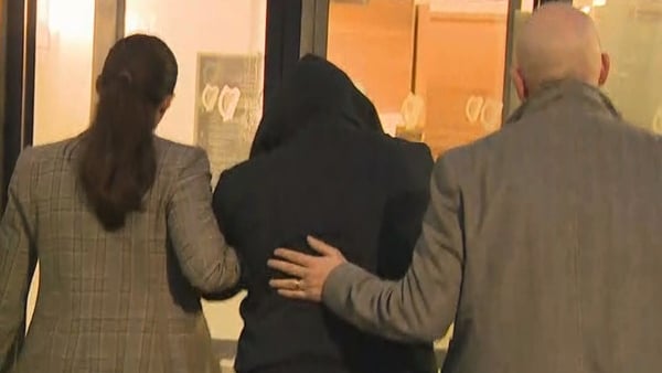 Michael Maloney (C) arriving at Letterkenny Courthouse