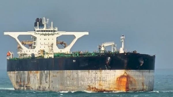 Screengrab of a large oil tanker at sea