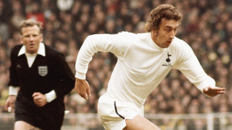 Martin Chivers in action for Spurs against Norwich during the 1973 League Cup final at Wembley