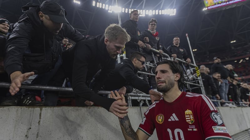 Dominik Szoboszlai of Hungary thanks the crowd for cheering after the FIFA 2026 World Cup Qualifiers match at Puskas Arena in Budapest, Hungary, on November 16, 2025.