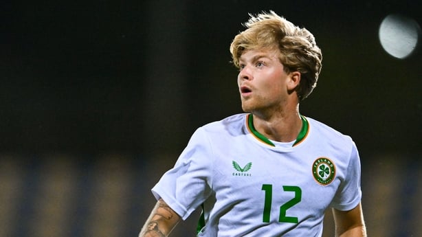 Harry Vaughan of Republic of Ireland during the UEFA European U21 Championship qualifier match between Moldova and Republic of Ireland at Nisporeni Central Stadium in Nisporeni, Moldova
