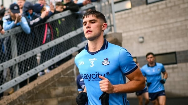 Theo Clancy of Dublin walks out for the second half of the GAA Football All-Ireland Senior Championship Round 3 match between Dublin and Derry at Páirc Esler in Newry, Down. Photo by Ramsey Cardy/Sportsfile