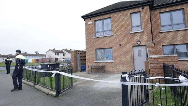Gardaí at the scene in Cherry Orchard, Ballyfermot, where the body of a man in his 40s was found