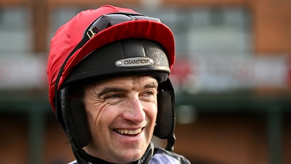 Jockey Patrick Mullins after riding Jimmy Du Seuil to victory in the SIS Supporting Irish Racing Beginners Steeplechase, to claim his 900th career win, during day one of the Fairyhouse Winter Festival at Fairyhouse Racecourse in Meath.