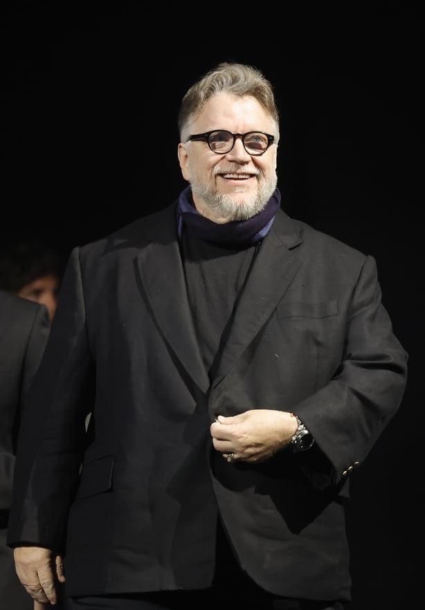 PALM SPRINGS, CALIFORNIA - JANUARY 03: Guillermo del Toro accepts the Visionary Award onstage during the 37th Annual Palm Springs International Film Awards at Palm Springs Convention Center on January 03, 2026 in Palm Springs, California. (Photo by Emma McIntyre/Getty Images for Palm Springs Interna