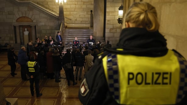  Court spokeswoman Dr Marayke Frantzen addresses the assembled media on the first day of the trial